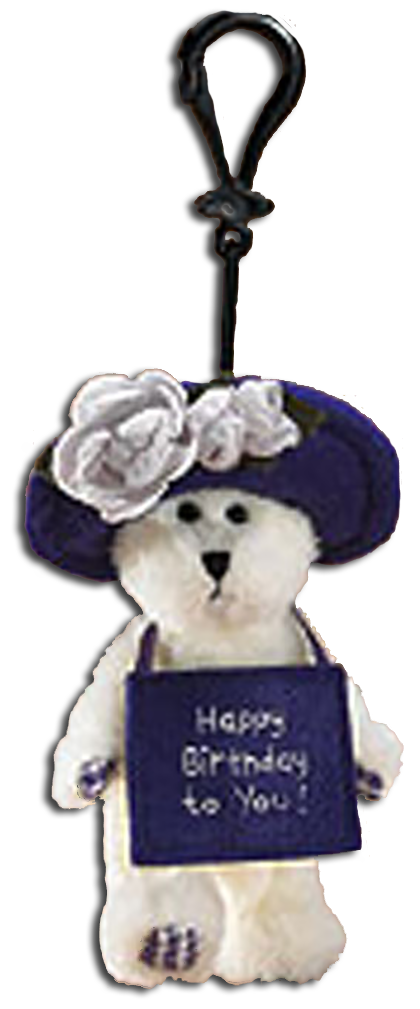 Boyds Hats and Such Teddy Bear Plush Clip Ons are for Birthdays! Adorable Bears in Hats and Such that can be worn as key chains or clipped on just about anything