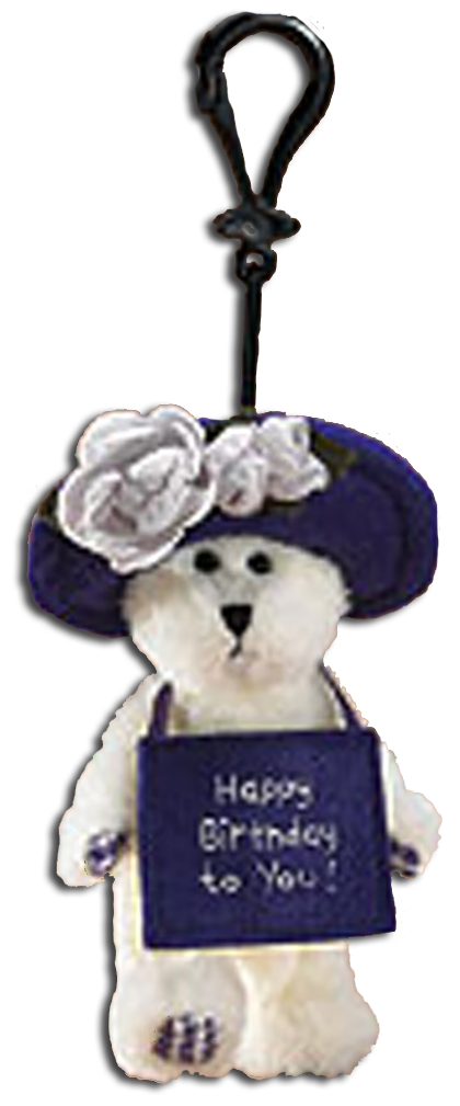 Boyds Plush Hats and Such Happy Birthday Teddy Bear Clip Ons