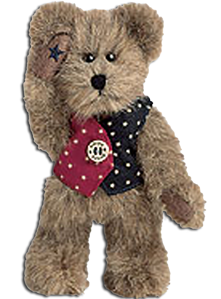 Boyds I.B. Bearyproud American Mocha Teddy Bear in Red White and Blue Vest Boyds I.B. Bearyproud American Mocha Teddy Bear in Red White and Blue Vest
- introduced Spring 2002 and has been retired
- I.B. is pledgin' his allegiance to the flag! This patriotic mocha bruin features star embroidery on his paw pad and is dressed in a star-print vest with Boyds button!
- safe for ages over 3
- poseable
