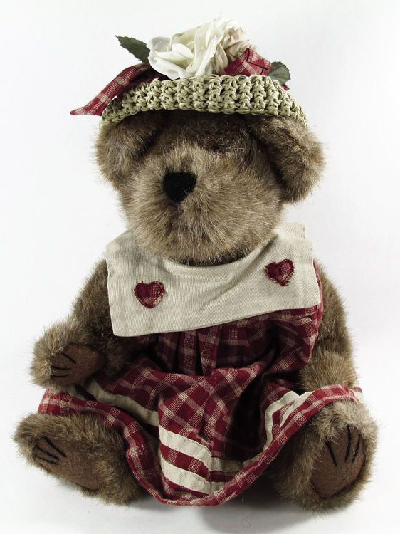 Boyds Teddy Bear Prudence Bearimore Boyds Teddy Bear Prudence Bearimore
- introduced Spring 1999 and has been retired
- That fabulous crocheted straw Hat sets her apart, not counting her divine Dress or her delicious Mocha color, from the rest of the bears in Boydsville. Prudence is soft and plush.