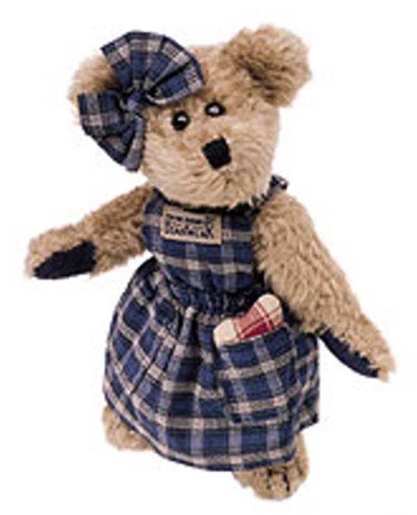 Boyds Clementine Teddy Bear Boyds Clementine Teddy Bear
- introduced Spring 1998 and has been retired
- All decked out in the Country Blues...in classic Plaid with a Heart in her pocket. Clementine has a beautiful soft Beige Chenille fur.
