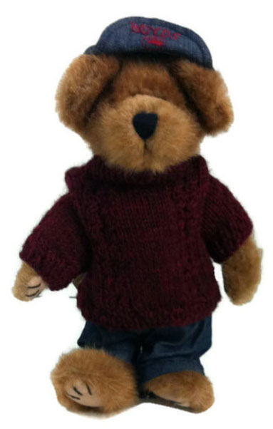 Boyds 20th Anniversary Leo Bruinski Teddy Bear Boyds Teddy Bear Leo Bruinski
- with 20th Anniversary Seal
- introduced Fall 1998 and has been retired
- Leo is in a Burgundy sweater grandma knitted for him, his favorite pair of Jeans, a Denim baseball cap for keeping the Sun out of his eyes.