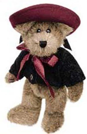 Boyds Teddy Bear Madeline Willoughby Boyds Teddy Bear Madeline Willoughby
- introduced Fall 1999 and has been retired
- Madeline Willoughby, schoolgirl, is dressed in a Parisian-inspired uniform of chic Black Velvet Chenille sweater with cabernet-colored ribbon trim, and a matching Hat.
