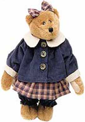 Boyds Teddy Bear Sarah Beth Jodibear Boyds Teddy Bear Sarah Beth Jodibear
- introduced Fall 1999 and has been retired
- Down a country road near here, there's an old brick schoolhouse...the kind you don't see any more, with a Cupola and a School Bell and well-worn wood floors. That's where our Sarah Beth goes...and she's all dressed up for the first day of the new school year. She plans to be a Teacher herself someday...has wanted to do so ever since Third Grade, in fact...when Ms. Bruin inspired her to love Learning & to pass it on.