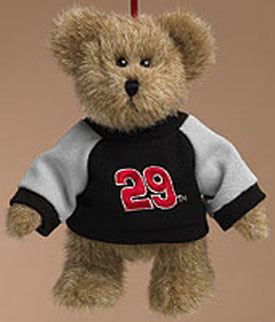 Boyds NASCAR Plush Ornament Kevin Harvick #29 Goodwrench Teddy Bear Boyds NASCAR Plush Ornament Kevin Harvick #29 Goodwrench Teddy Bear
- introduced Spring 2004 and has been retired
- A great gift for a NASCAR fanatic! This 5 1/2-inch beige teddy bear ornament is fully jointed and dressed in an authentic NASCAR licensed sweatshirt. Embroidered details include the Kevin Harvick's #29. Comes with "Bear Facts" hang tag that lists the driver's info (team, race car, favorite hobbies, favorite food, etc.). Officially licensed and approved by Driver and NASCAR!