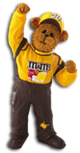 Boyds Teddy Bears dressed in Elliot Sadler NASCAR Jumpsuits in plush Teddy Bears, Resin Figurines, and Christmas Ornaments!