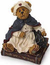 Boyds Bearstones Figurine Nurse Florence Gentlecare - (introduced Fall of 2003 and has been retired) For your favorite healthcare professional! Florence has that gentle touch that patients love. She's dressed in a heart cap, blue cape, and nurse's dress, and sits atop a medical book with gold script, "Nurses have all the patience." Quote: "Patience is the best medicine." - John Florio 3 1/4 inches