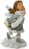 2nd Edition Boyds Faeriefrost Gracelynn Faeriedance Winter Wind (introduced Fall 2004 and has been retired)  &nbsp;Gracelynn celebrates the winter season with a graceful ballet as the snow softly falls. She's dressed in an ice blue gown with fur trim, features snowflake-shaped wings, and stands atop a sparkle-snow base.  Quote on bottom of figure:  "Winter is on my head, but eternal spring in my heart." - Victor Hugo  4 1/2 inches high