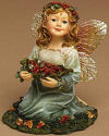 1st Edition Boyds Faeriewood Leah Gathering Berries (introduced Fall 2004 and has been retired) Leah is gathering the fruits of the season-bright red glorious berries that she holds in a delicate leaf. Quote on bottom of figure: "Autumn is a time of harvest, of gathering together." - Edwin Way Teale 4 1/2 inches high