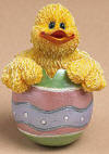 Boyds Easter Duck Eggster Figurine - (introduced Spring 2004, and has been retired) This lil' bitty duck Eggster is a perfect Easter basket surprise for anyone!   (not a toy) 2 inches
