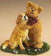 1st Edition Boyds Puppy Paws and Pals Figurine Max and Jack Golden Retriever - (introduced Spring 2006, cold cast resin, Limited Edition of 6,000) Great big hugs...sloppy kisses on the cheek...tons of fuzzy cuddles...Puppy Paws and Pals celebrate friendship at its bestest and the special bond between man's...and bear's best friend! Max and Jack features a golden retriever. Quote: "Nothing can come between true friends." - Euripedes (boxed) 3 inches