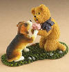 1st Edition Boyds Puppy Paws and Pals Figurine Jake the Teddy Bear and Timmy the Beagle Dog - (introduced Spring 2006, cold cast resin, Limited Edition of 6,000) Great big hugs...sloppy kisses on the cheek...tons of fuzzy cuddles...Puppy Paws and Pals celebrate friendship at its bestest and the special bond between man's...and bear's best friend! Jake and Timmy features a Beagle. Quote: "Happiness seems made to be shared." - Jean Racine (boxed) 2 1/3 inches