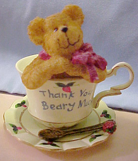 Click here to go to our selection of Boyds Teabearies Tea Cups Teddy Bears to say Thank You Figurines