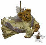 Boyds Starlight Angel Bear Ornament - (introduced Fall 2003 and has been retired)  Help Boyds support the Starlight Children's Foundation and help children across the country by purchasing this precious angel bear ornament! Twinkle is Boyds' First-Evah Starlight Ornament! She wears a gold-star-print gown covered in iridescent sparkles, a lavender banner with gold "Wish Upon A Star" script, translucent resin wings, and a "gold" halo. She holds an authentic crystal star with a 2003 dated tag (covered in a shimmering layer of 24-karat-gold overlay) and is offered with her own ornament stand (sold separately). Place Twinkle on your mantel or give to someone special this holiday season!  2 3/4 inches