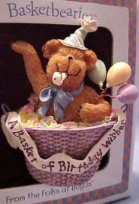 Click here to go to our selection of Boyds Happy Birthday Cold Cast Resin Teddy Bear and Flower Baskets Figurines