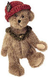 Boyds Cecilia Debearvoire Teddy Bear introduced Fall 2002 and has been retired.  Cecilia is Boyds' famous throughout the countryside for her acorn bread a buck a loaf!  Mocha bear Cecilia wears a crocheted chenille hat with a metal oak leaf pin and matching chenille collar with French knot buttons.  safe for ages over 3.  6 inches and poseable