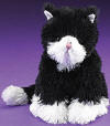 Boyds Lil Fuzzies Whiskers Black and White Kitty Cat - (introduced Spring 2005) made from a bearmere plush fabric. safe for ages over 3 6 inches
