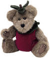 Boyds Smith Applewish - (introduced Fall 2001 and has been retired) Smith's the apple harvest festival mascot. This mocha bear is dressed in a velvet apple suit with velvet apple leaf collar and stem hat.  Smith has soft plush fur. 8 inches and poseable