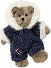 Boyds Inga B Burrbruin Teddy Bear - (introduced Fall 2002 and has been retired)&nbsp;Inga, a Swedish skiing star, winters on Bear Mountain with close friends. This beige bear wears a fleecy snowsuit with faux-fur trim and the mitten label. (safe for ages over 3) 6 inches and poseable
