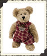 Boyds Teddy Bear Samuel -  (introduced Spring 1998 and has been retired)  Samuel is JUST ADORABLE! He is wearing a red and cream plaid romper and a matching bow tie. He is ready to take you out on the town in is spiffy outfit! Samuel is a beautiful Chenille Beige Bear.  6 inches and poseable