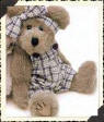 Boyds Brooke B. Bearsley Teddy Bear-  (introduced Spring 2000 and has been retired)  Brooke is sporting a garden Get-Up in Fresh Cream and Springtime Sky plaid.  10 inches and poseable