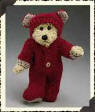 Boyds Teddy Bear Karla Mulbeary - (introduced Fall 1999 and has been retired)  Little Karla is prone to frostbitten Ears & Toesies, so Grandmother Mulbeary knitted a Special Suit. Now Karla can stay outside and play in the Snow a little longer. Those feet will stay cozy...and her Hood even has ears! (Grandmas think of everything, don't they?) Karla has soft beige Chenille Fur.  8 inches and poseable