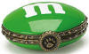 Boyds Candy Peeker Green M & M Hinged Treasure Box - (introduced Fall of 2005) &nbsp;  1 1/2 inches each