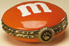 Boyds Candy Peeker Orange M & M Hinged Treasure Box - (introduced Fall of 2005)  1 1/2 inches each