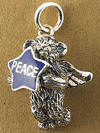 Boyds Sterling Silver Teddy Bear Charm Peace Angel Bear with Blue Star - (introduced Fall 2004 and has been retired) Created by Boyds Master Designers, our Peace features a an angel bear holding a blue star, and is made from solid sterling silver and captures the same detail found on Boyds' award winning Bearstone figurines! 1/2 inch in size