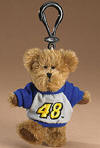 Boyds NASCAR Clip On Jimmie Johnson #48 - (introduced Spring 2005)  The tiniest members of the Boyds Racing Family yet! Give your favorite driver the keys to your car! The bear is jointed and wears an embroidered sweatshirt. Rust bear features the officially-licensed colors and number of Jimmie Johnson!  3 1/2 inches high