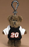 Boyds NASCAR Clip On Tony Stewart #20 - (introduced Spring 2005)  The tiniest members of the Boyds Racing Family yet! Give your favorite driver the keys to your car! The bear is jointed and wears an embroidered sweatshirt. Brown bear features officially-licensed colors and number of Tony Stewart.  3 1/2 inches high