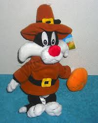 Sylvester is all dressed up and ready to wish someone a Happy Thanksgiving.