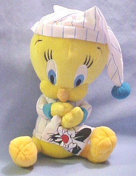 Tweety and Sylvester are cuddly soft plush stuffed animals. The medium plush are all dressed up and ready to go to the beach, rock and roll and play cowboy. There are many other Tweetys available including NY Tweety, Fairy Tweety.