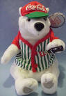 Coca Cola Baseball Player Polar Bear Bean Bag Plush- (item number #0261)