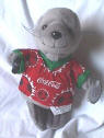 #0266 Coca Cola Soccer Player Seal Bean Bag Plush