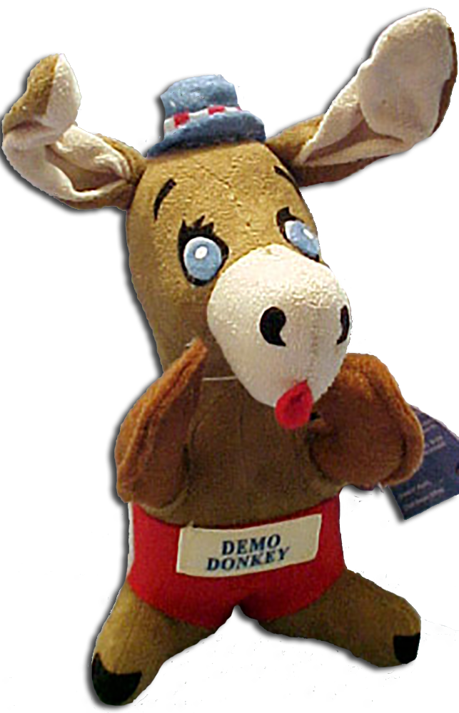 Dream pets made by Dakin for many years have come out with a Democratic Collectible plush donkey.