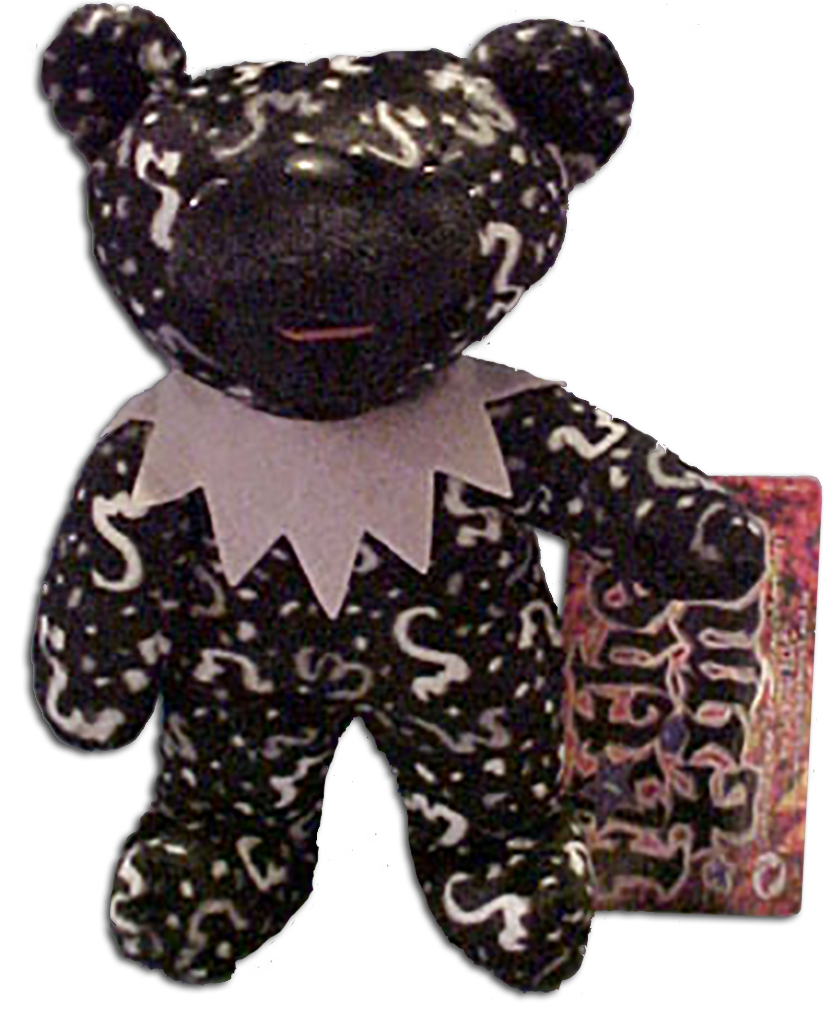 Grateful Dead Father Time Bean Bear Grateful Dead Father Time Bean Bear
- quantity produced 48,384
- Retired 12/8/00
- Born 12/31/76 at Cow Palace
- Tour Memory: "The best thing in
the world to do on New Year's Eve,
was go to a Dead Show. It was a
blast to see what crazy things Bill
Graham would do for his entrance.
I came out from the east coast
almost every year. At the last New
Year's show, I saw Jerry in flames. I
told my friend and he said, 'Yeah,
you're just losing it man.' Then he
saw him, we were freaking. It
turned out to be pyrotechnics
in front of Jerry. It was pretty
wild!"