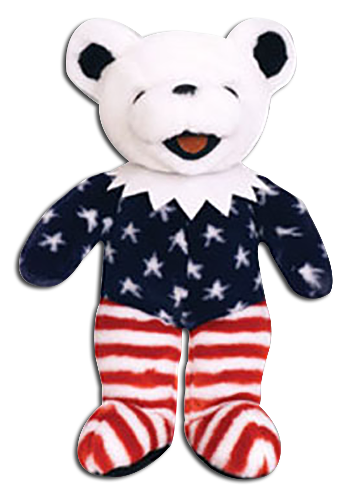 Adorable Grateful Dead Plush Bears all dressed in their Patriotic Best.