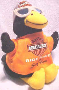 Harley Davidson Bean Bag Plush Diz the Black Ducky Harley Davidson Bean Bag Plush Diz the Black Ducky
- his tag reads: "You gotta ride hard, when you're out with this duck. Diz'll let you know quick, and you should have good luck."