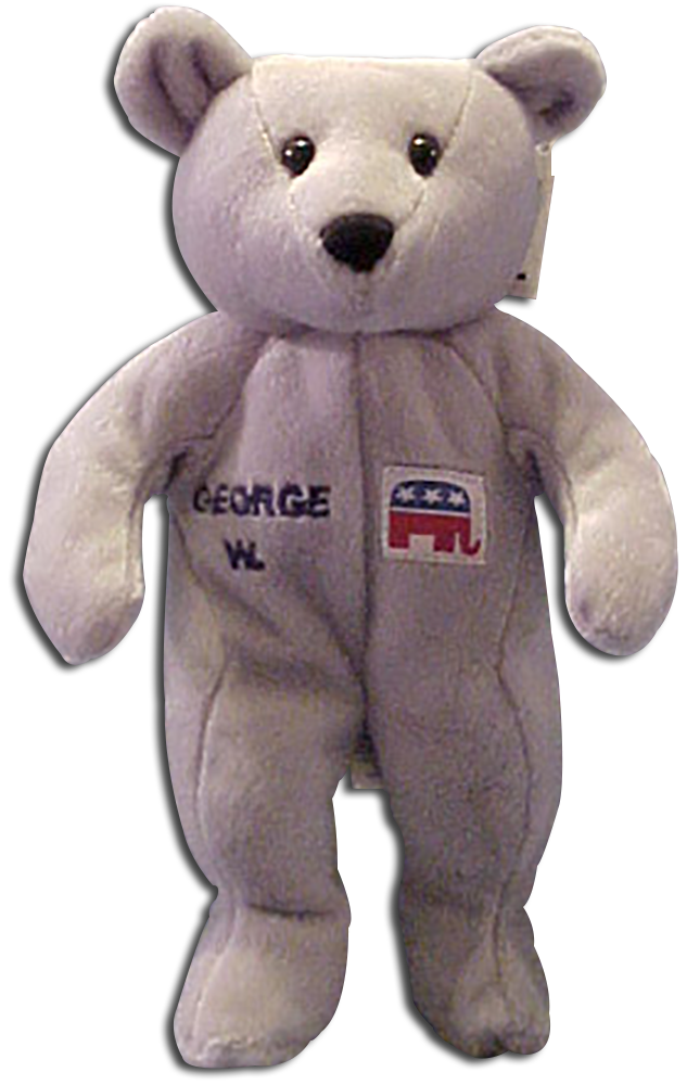 George W. Bush Teddy Bear George W. Bush Teddy Bear
- produced in limited quantities for the 1999 Elections