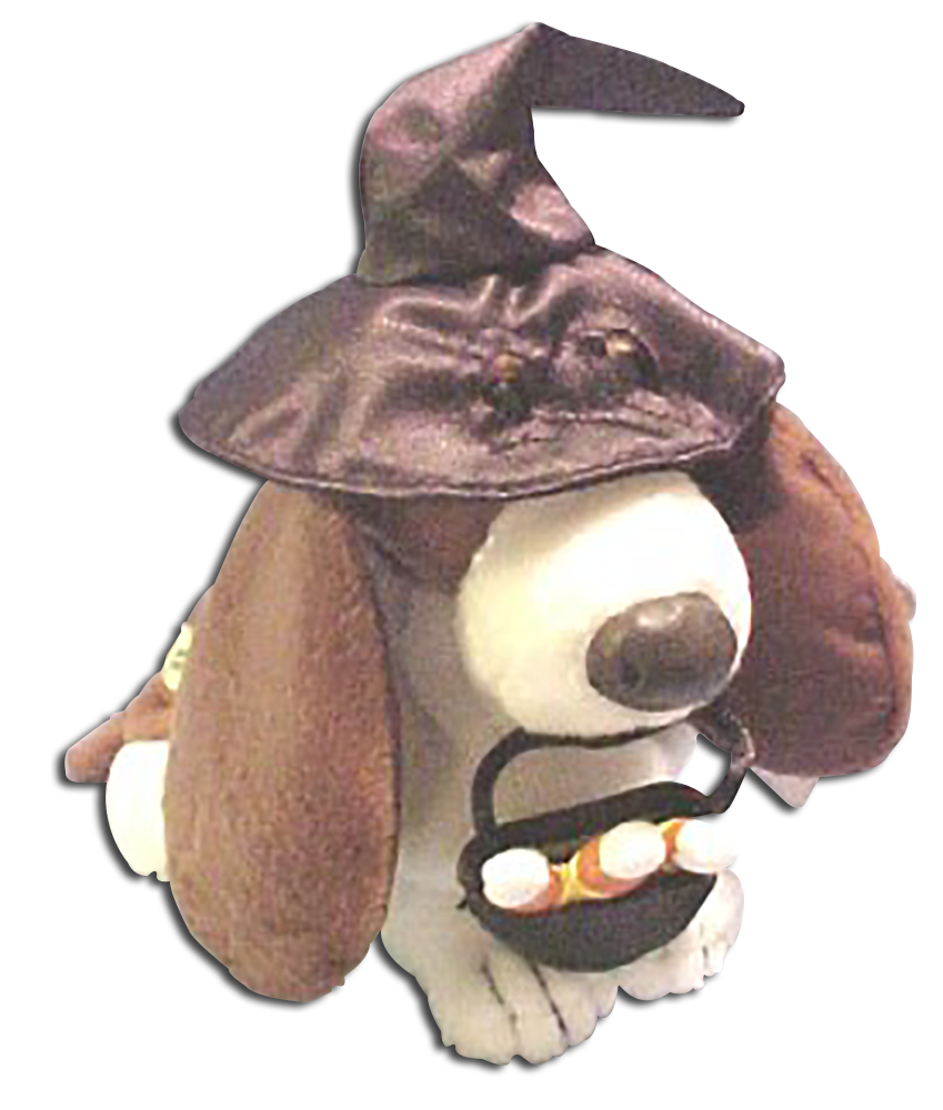 The adorable Hush Puppy Basset Hound is ready celebrate Halloween as these wizards, witches and pumpkins. Halloween stuffed animals as the Hush Puppy shoe company tradition.