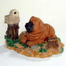 Lou Rankin "My Thoughts Entirely" - Cherylin Shar Pei & Wordsworth Owl figurine