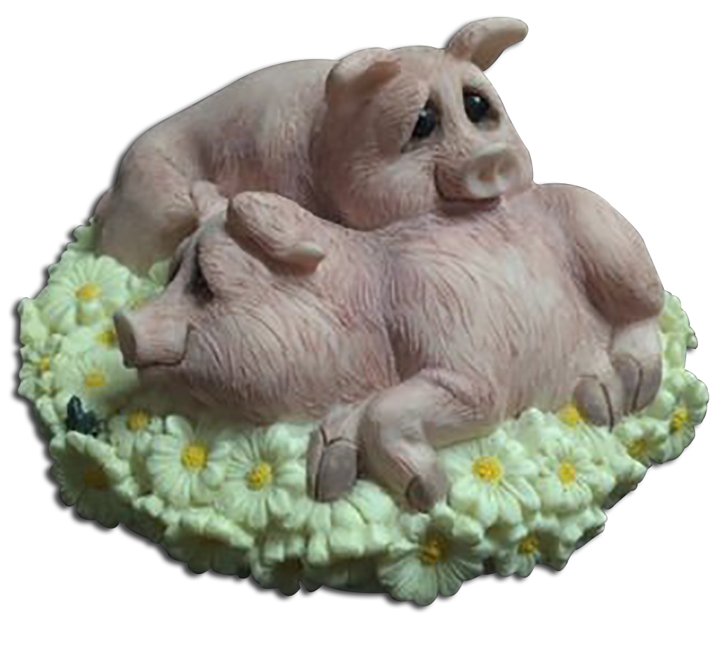 lou rankin horse pig figurines sculpture