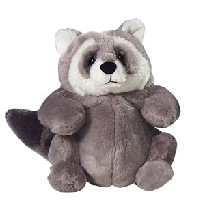 Sammy the raccoon aIs an adorable Lou Rankin plush bean bag that is solt and cuddly.