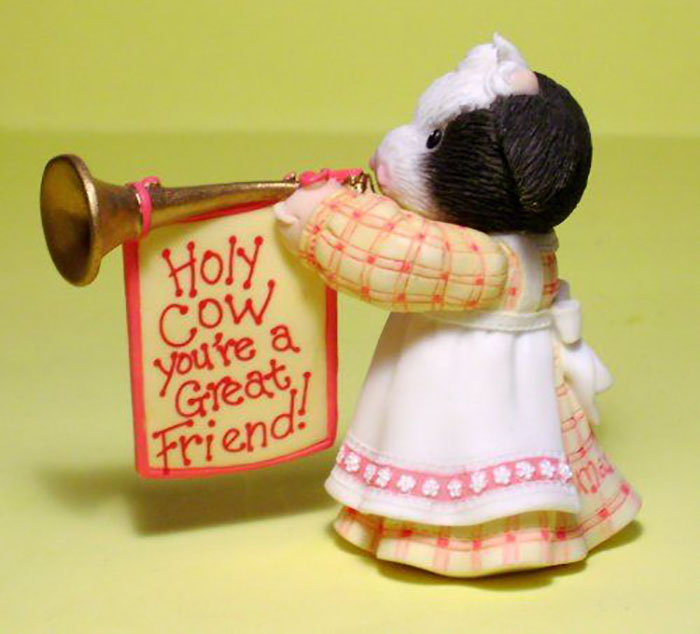Mary's Moo Moos Holy Cow You're a Great Friend Figurines for Friendship