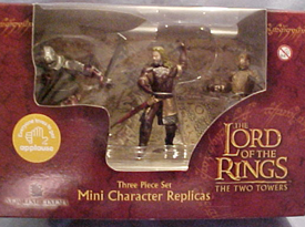 Lord of the Rings The Two Towers Collection 2 Figurines
- Set includes: Eomer, King Theoden and Uruk-Hai Soldier
- All complete in Collector Box
- made by Applause in 2002
