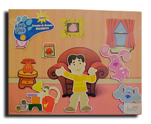Blues Clues the OUTSTANDING Nick JR. show can be brought to life in your home!  This Magnet Set is great for travel or to hang around the house.