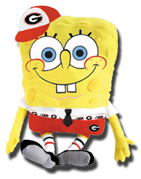 SpongeBob Square Pants has College Spirit!  Dressed in his favorite College Teams colors with matching Baseball hat