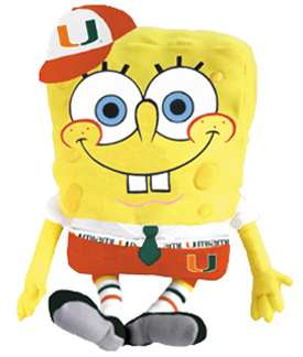 University of Miami Hurricanes Nickelodeon's SpongeBob Stuffed Plush