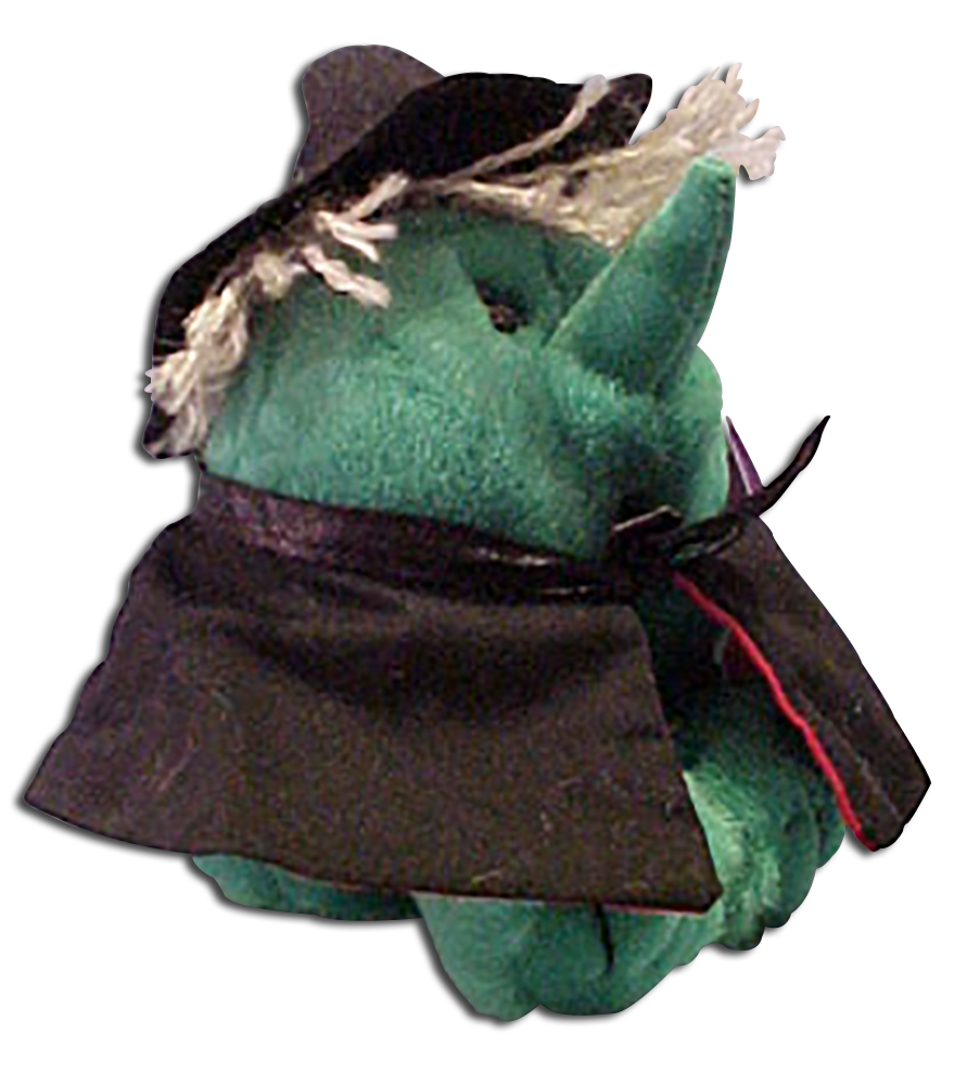 Puffkins Plush Hazel the Witch Stuffed Toy Puffkins Plush Hazel the Witch Stuffed Toy
- DOB 10/31/97
- Poem on Tag: "Hazel is a nineties witch. Traded her broomstick without a hitch. A vacuum cleaner gave her more power. Now she fly 50 m.p.h."
- Limited Edition Halloween 1998